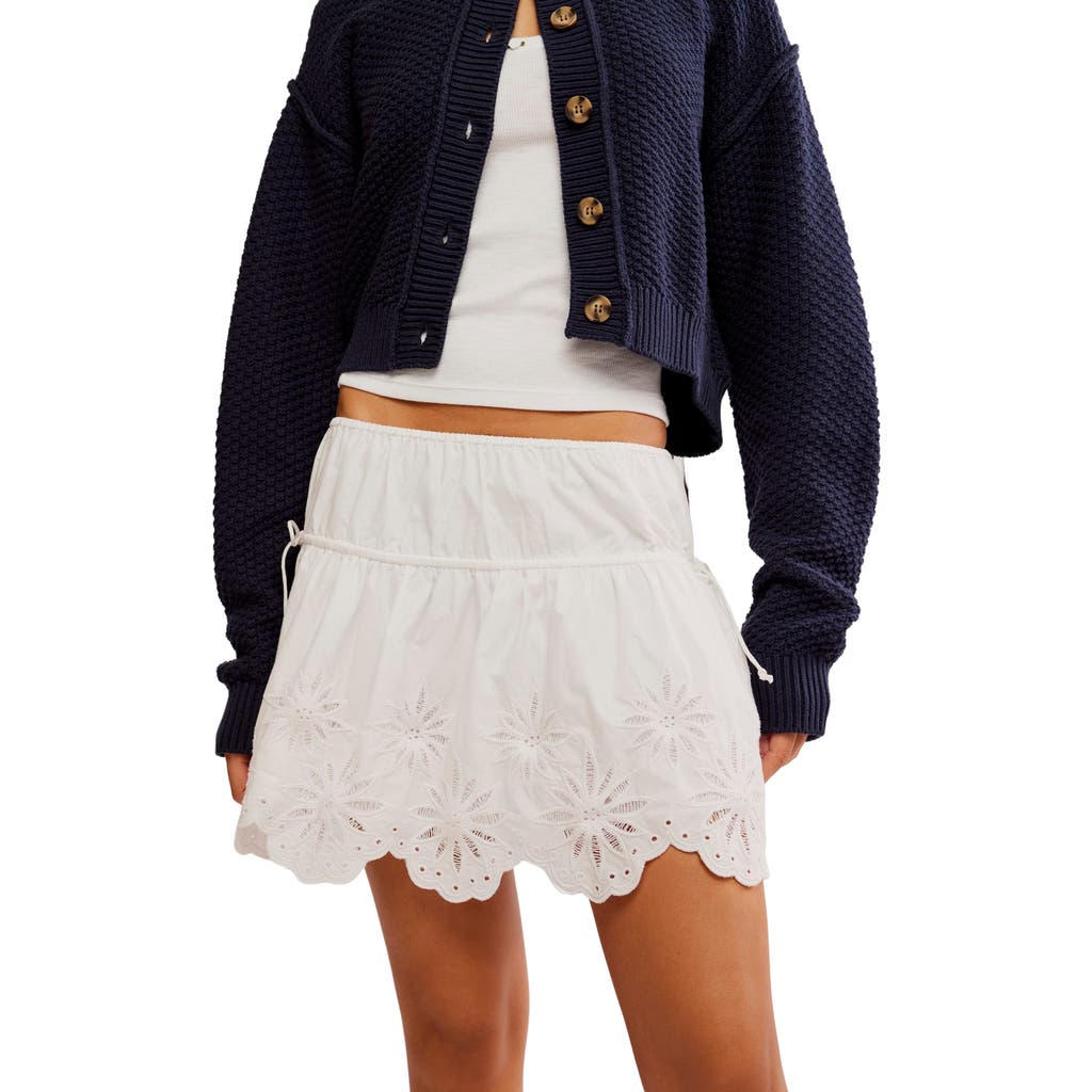Free People Wildest Dream Eyelet Embroidery Miniskirt In Optic White