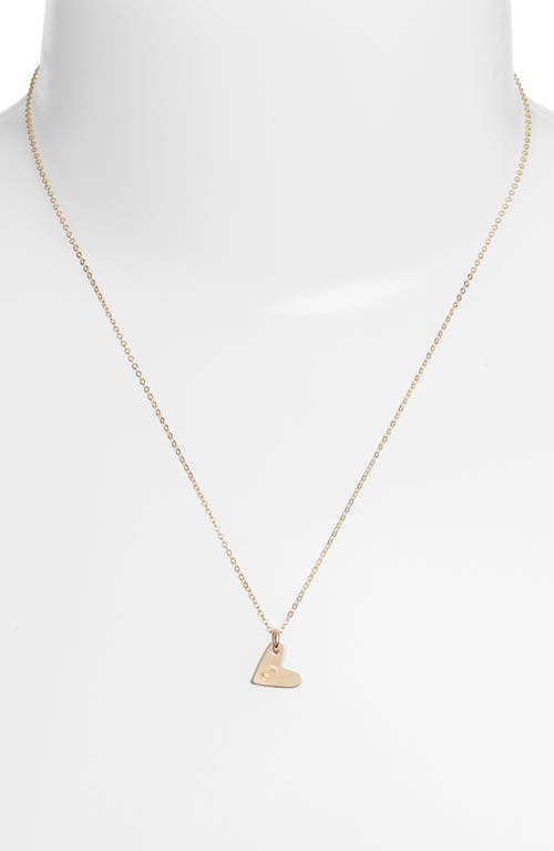 Nashelle 14k-gold Fill Initial Mini Heart Pendant Necklace In Gold/o