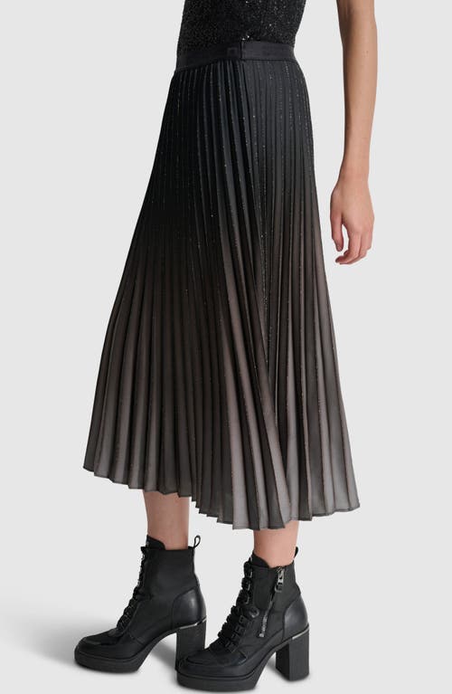 Shop Dkny Ombré Pleated Foiled Skirt In Ash Grey