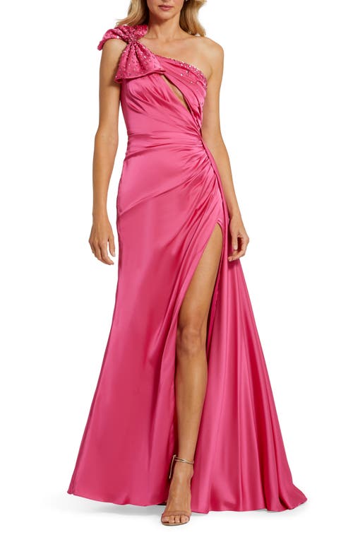 Mac Duggal Embellished Cutout One-Shoulder Gown Rose at Nordstrom,