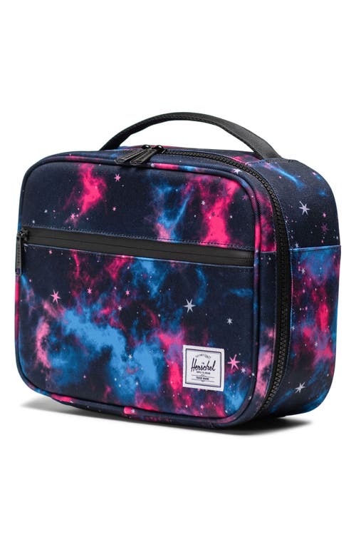 Shop Herschel Supply Co . Kids' Pop Quiz Recycled Polyester Lunch Box In Fuschia Purple Galaxy