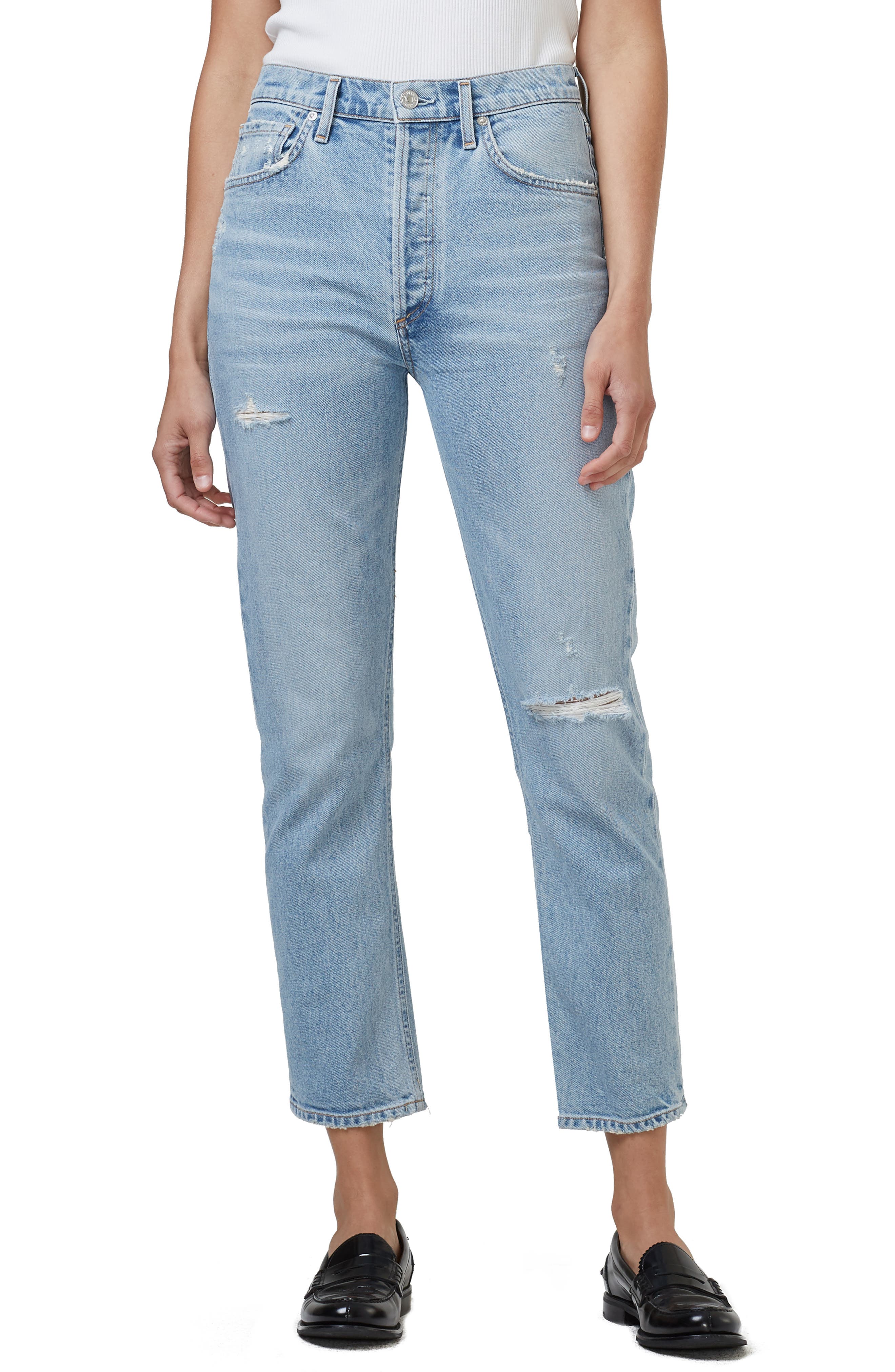 Citizens of Humanity Denim Trousers in Blue Womens Clothing Jeans Straight-leg jeans 