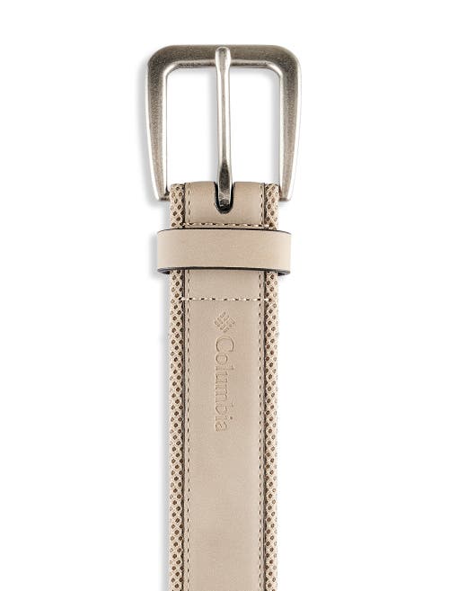 Columbia Leather Mesh-lined Belt In Taupe