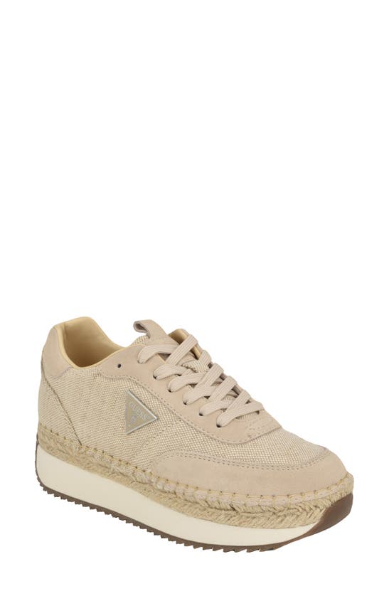 Shop Guess Stefen Espadrille Platform Sneaker In Light Natural