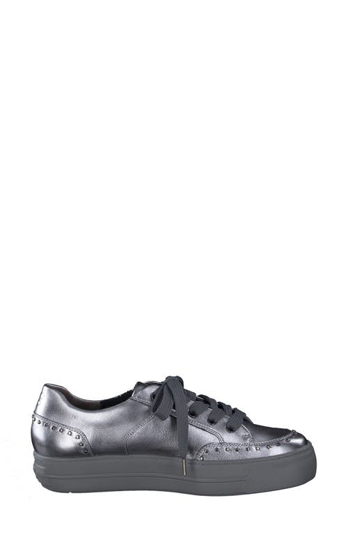 Paul Green Waverly Platform Sneaker In Clay Metallic Nappa