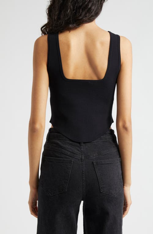 Shop L Agence L'agence Saga Square Neck Tank In Black/gold