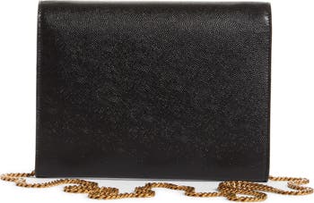 Cassandre Envelope Metallic Leather Wallet On Chain in Gold - Saint Laurent