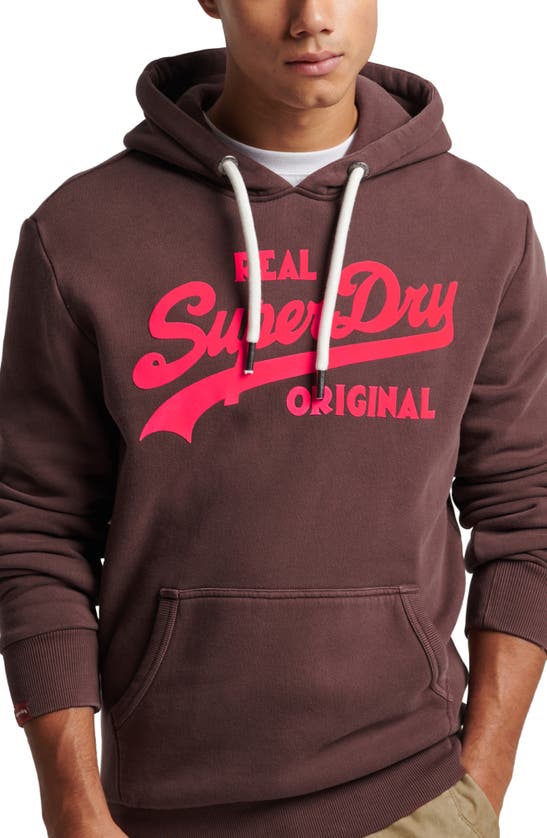Superdry Neon Graphic Hoodie In Bitter Chocolate Brown | ModeSens