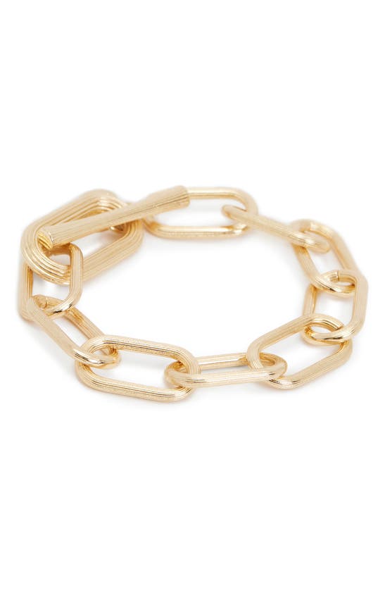 Shop Allsaints Oval Chain Toggle Bracelet In Gold