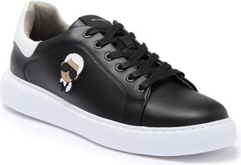 Karl Lagerfeld Paris Men's Monogram Leather Slip-On Sneakers - White - Size 11