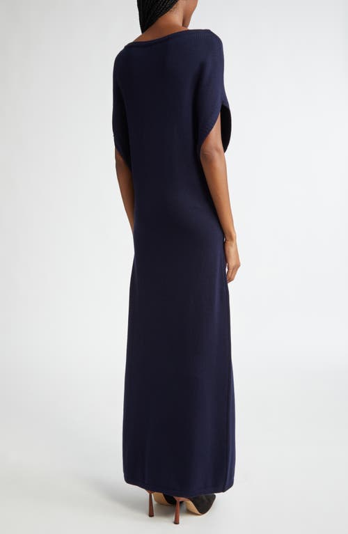 Shop Ramy Brook Chet Wool Maxi Sweater Dress In Navy