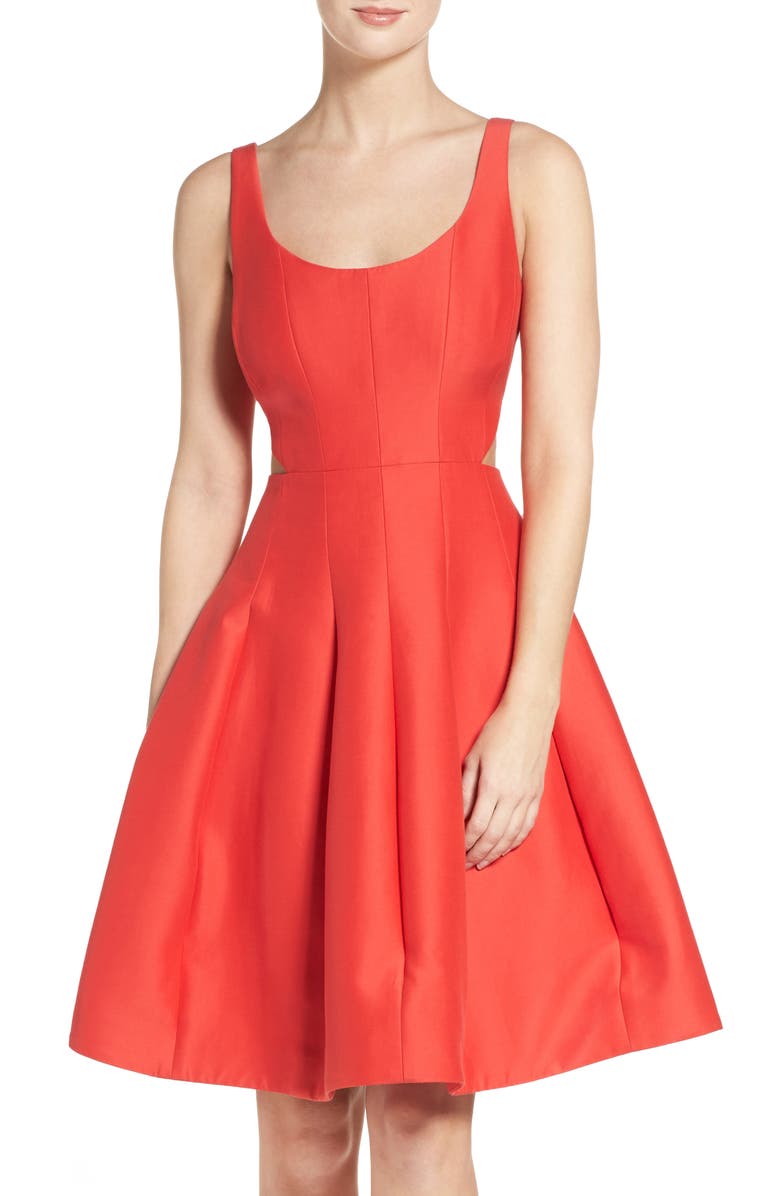 Halston Heritage Cutout Fit & Flare Dress | Nordstrom