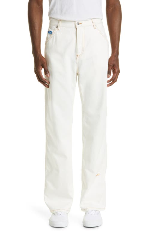 Advisory Board Crystals Unisex Abcd. Denim Painter Pants in White