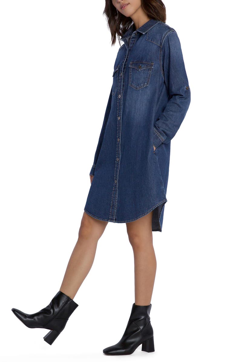 Wash Lab Denim Amanda Long Sleeve Denim Shirtdress Nordstrom