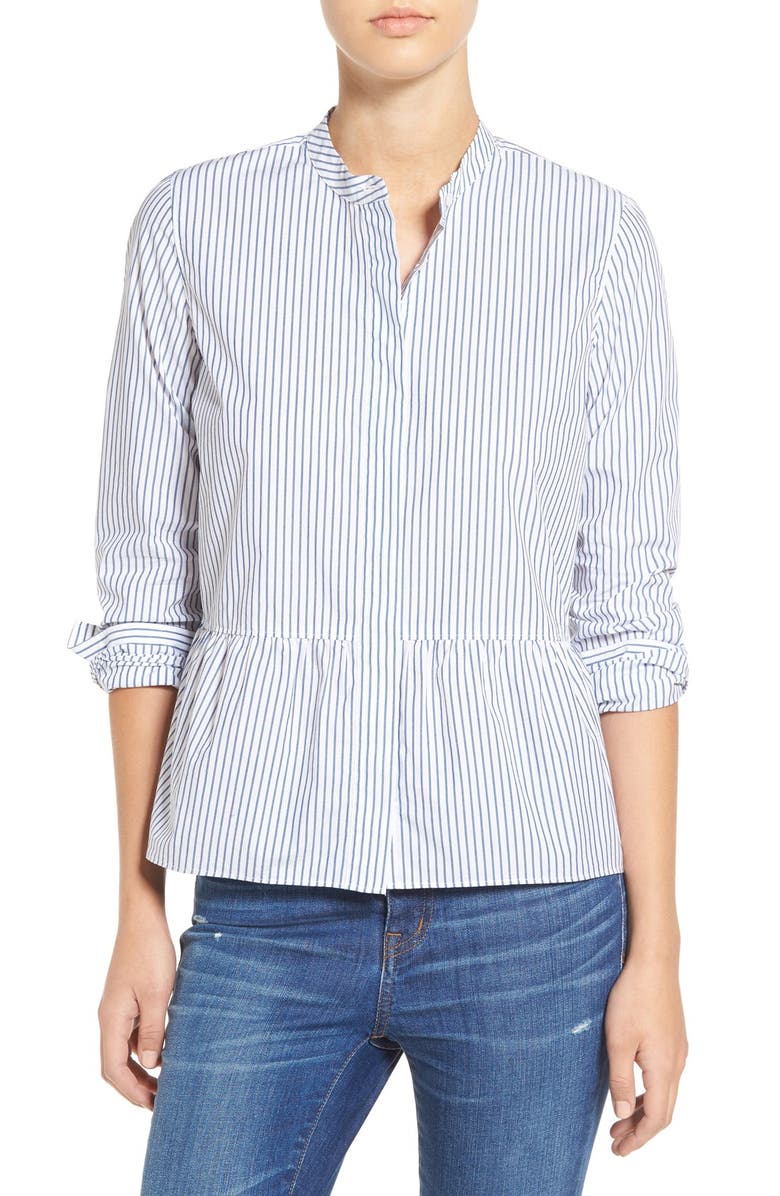 Madewell Stripe Peplum Cotton Shirt | Nordstrom