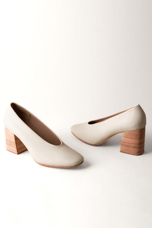 Huma Blanco Salvador Block Heel Pump In Bone