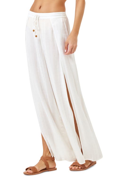 L Space Cali Wide Leg Slit Cover-Up Pants in Cream