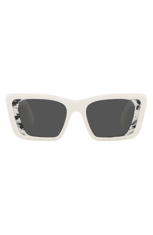 Prada 0pr 08ys Sunglasses In White/havana Black/dark Grey