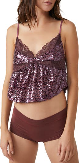 Free People Right Rhythm Sequin Crop Camisole