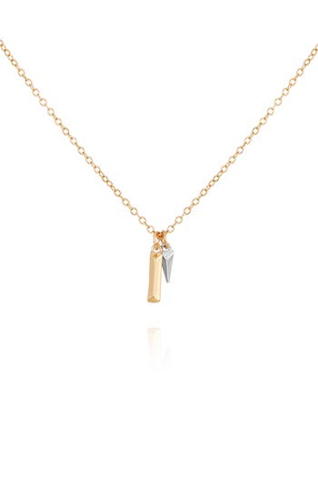 Vince Camuto Two-tone Charm Pendant Necklace In Gold Tone