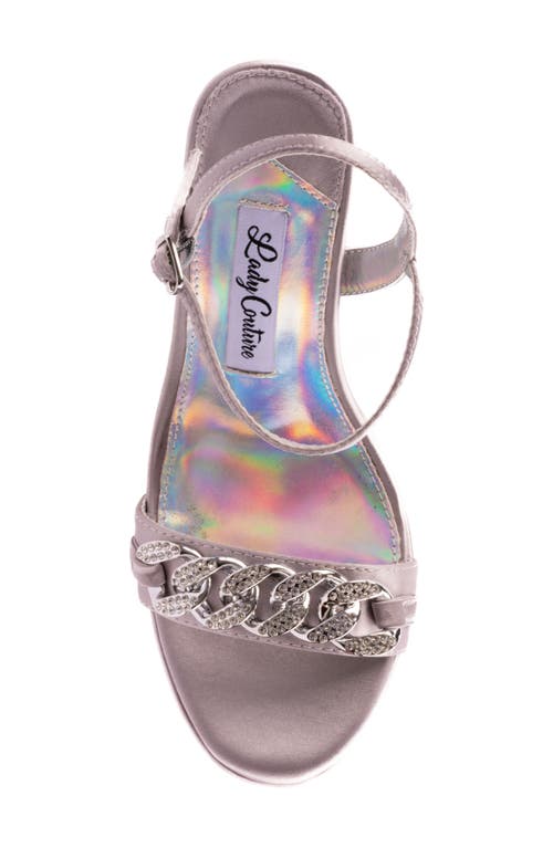 Lady Couture Dance Block Heel Sandal In Silver