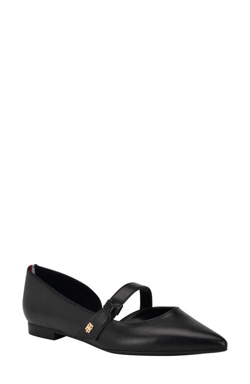 Shop Tommy Hilfiger Venny Pointed Toe Flat In Black