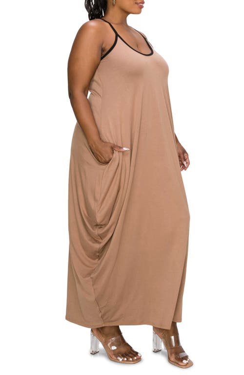 Shop L I V D Drapey Maxi Dress In Mocha