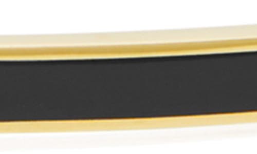 Shop Tory Burch Kira Enamel Hinge Bracelet In Tory Gold/black