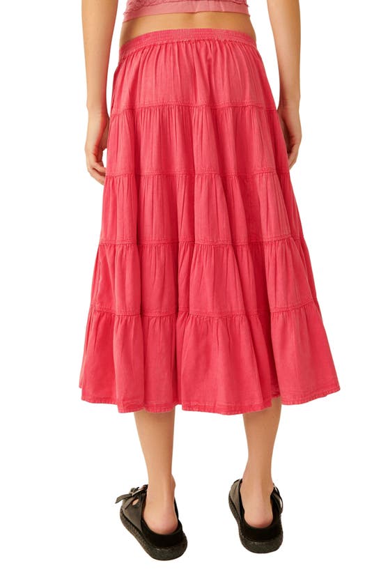 FREE PEOPLE FREE PEOPLE FULL SWING TIERED COTTON BLEND MIDI SKIRT