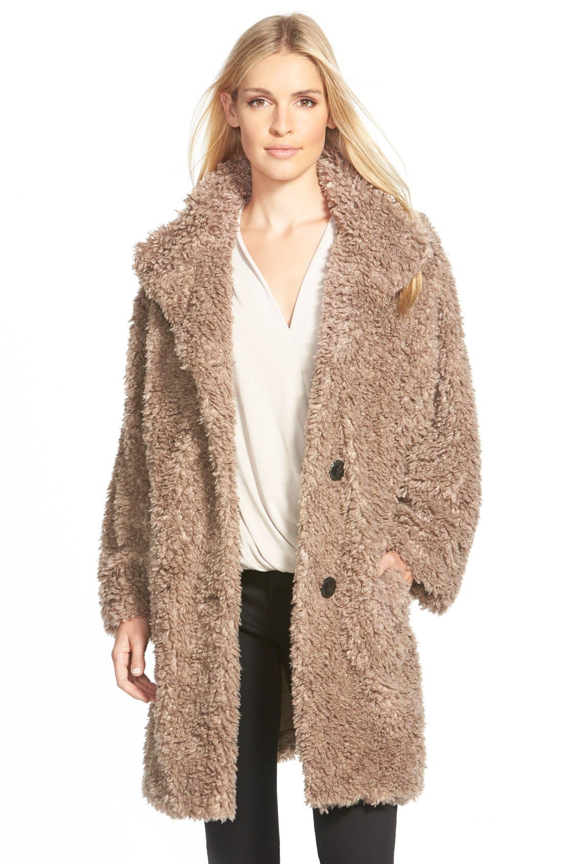 Gallery 'Teddy' Faux Fur Coat (Regular & Petite) Nordstrom