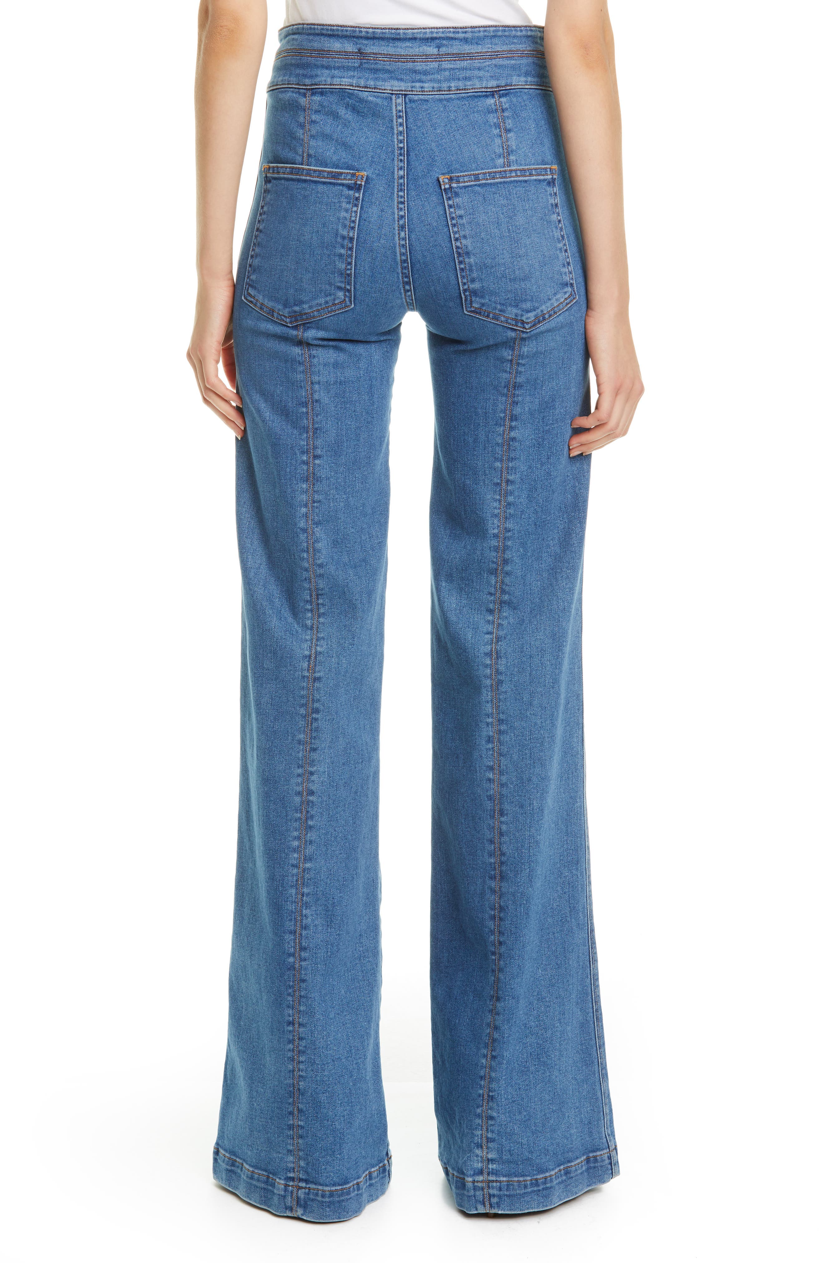 VERONICA BEARD | Ember Seam Detail High Waist Wide Leg Jeans ...