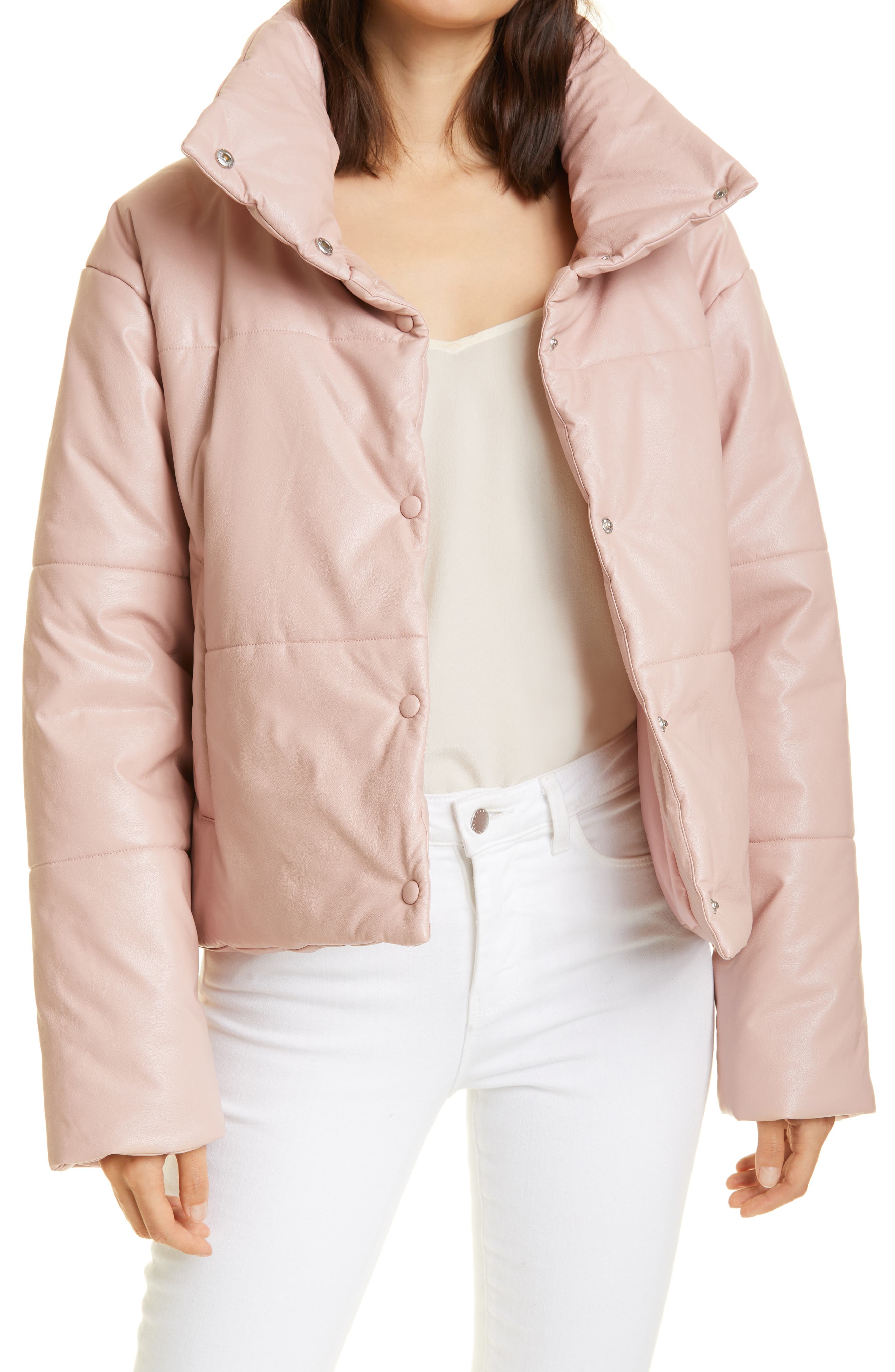 camila vegan leather puffer jacket