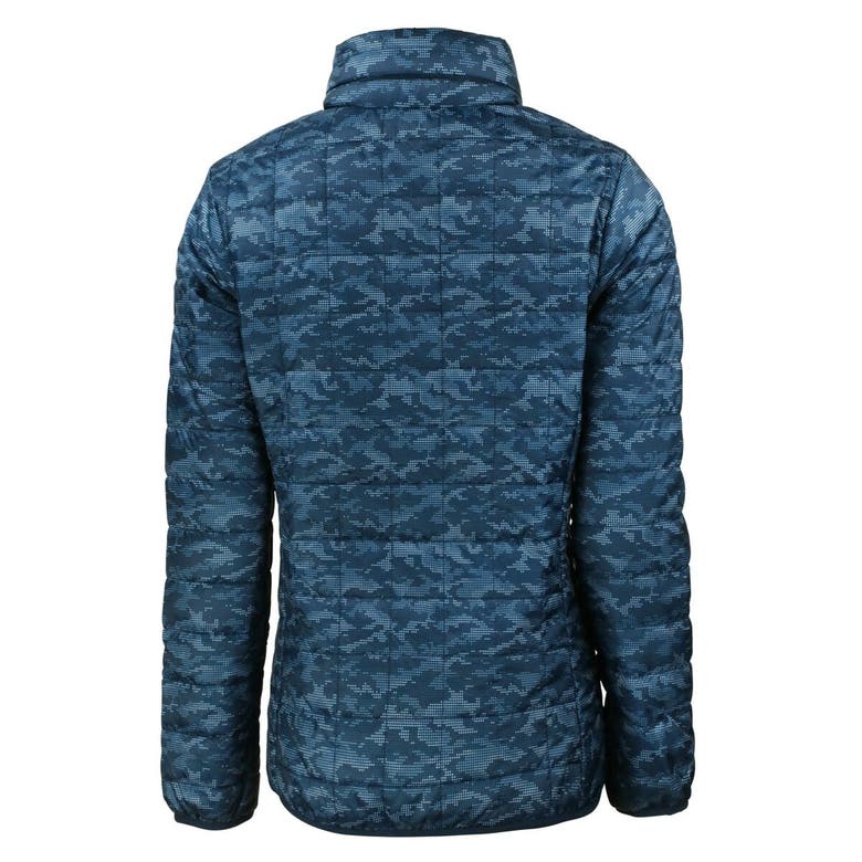 Shop Cutter & Buck Navy Hillsboro Hops Rainier Primaloft Eco Insulated Camo Full-zip Puffer Jacket