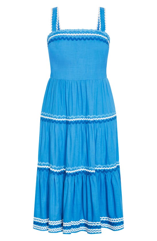 City Chic Paradiso Tiered Maxi Sundress In Ice Blue