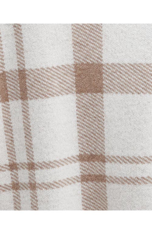 Shop Barbour Deanna Plaid Wool Blend Mock Neck Sweater In Winter White Tartan