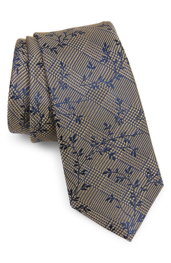 Wrk Glen Plaid Silk Tie In Gold