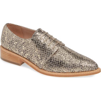 James Chan Gracie Plain Toe Derby, Metallic
