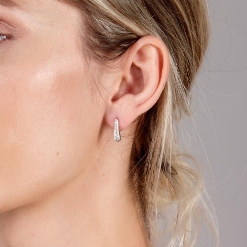 Lucy Quartermaine Women's Solid Sterling Silver Skinny Drip Studs With White Topaz In Sterling Silver