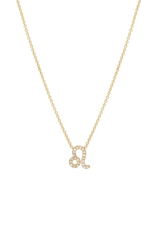 BYCHARI Diamond Zodiac Pendant Necklace in 14K Yellow Gold - Leo