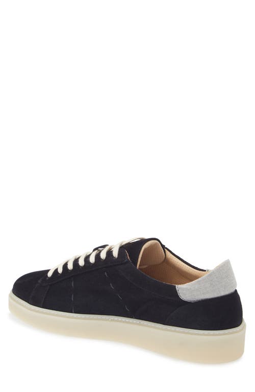 Eleventy Suede Low Top Sneaker In Navy