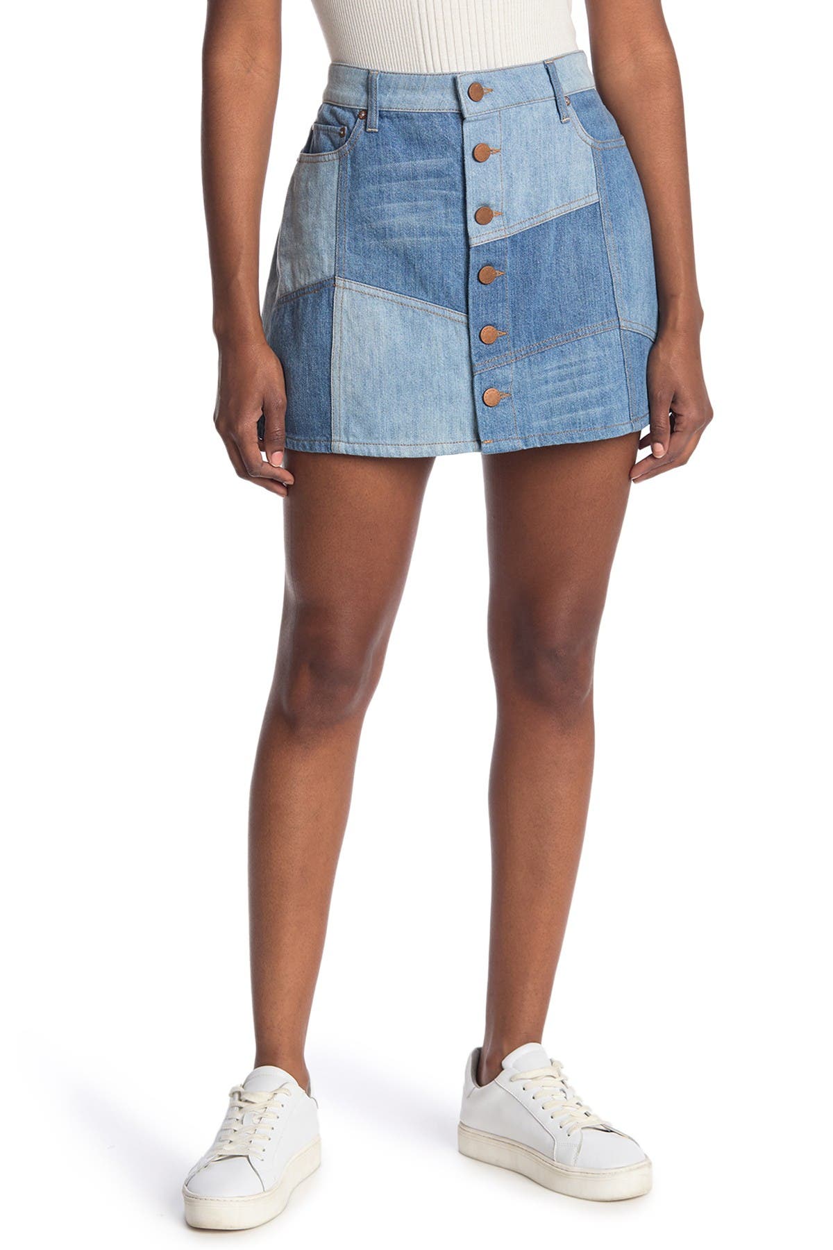 alice and olivia denim skirt