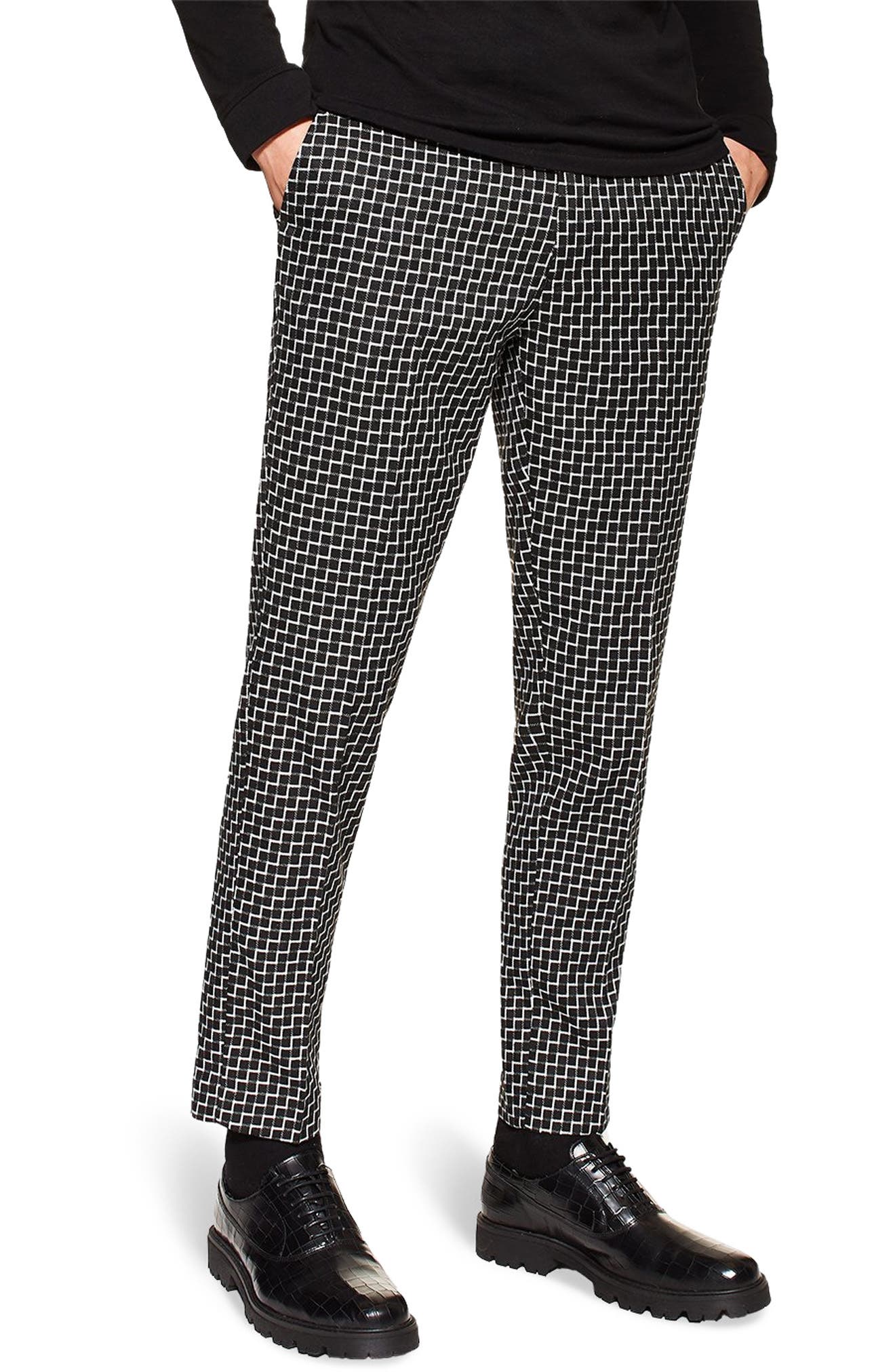 mens skinny fit cropped trousers
