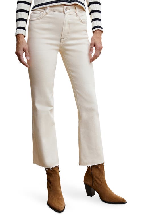 MANGO Crop Flare Jeans Off White at Nordstrom,