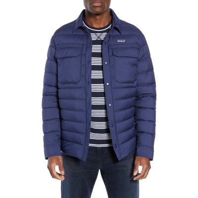 Patagonia Silent Water Repellent 700-Fill Power Down Shirt Jacket, Blue