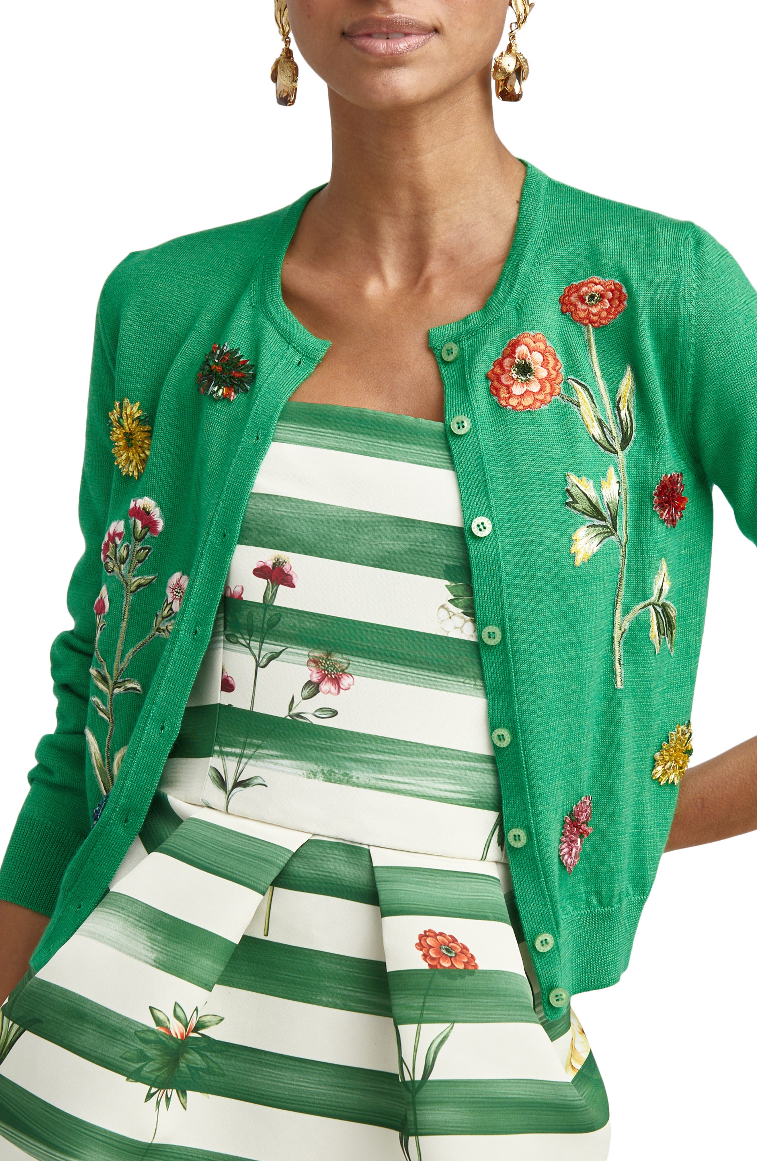 womens green cardigan sweater