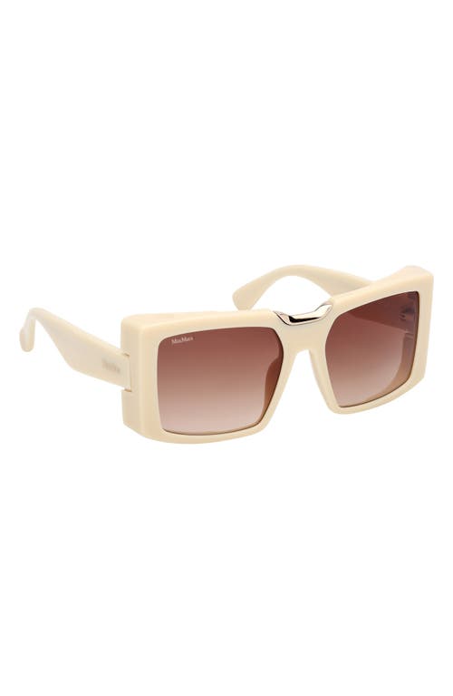 Max Mara Women's Ivory & Brown Gradient Spark 6 Square Sunglasses In Ivory/pale Gold/grad Brown