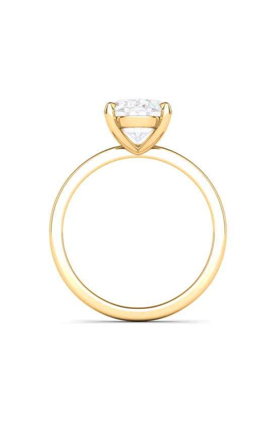 Shop Hautecarat 18k White Gold Oval Cut Lab Created Diamond Ring In 18k Yellow Gold