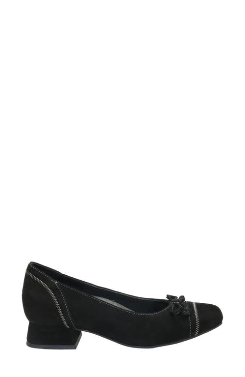 David Tate Heritage Cap Toe Pump In Black Suede