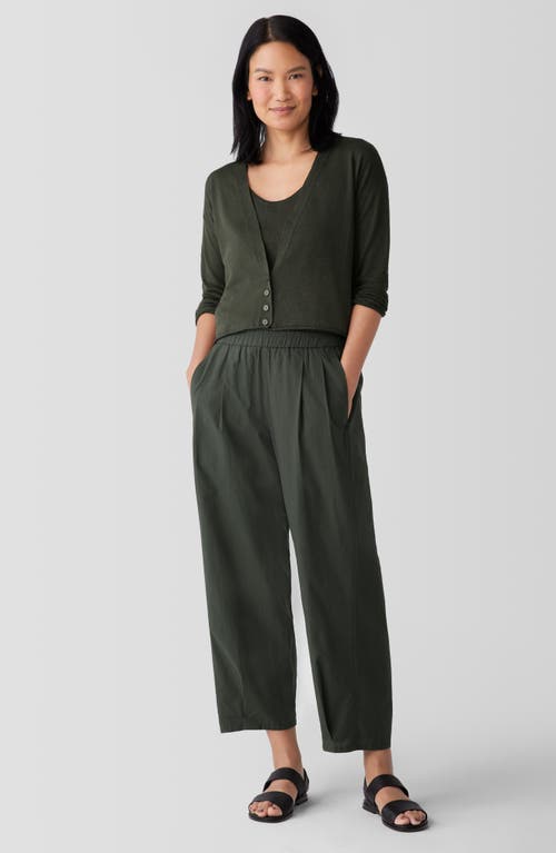 Shop Eileen Fisher V-neck Organic Linen & Organic Cotton Cardigan In Seaweed