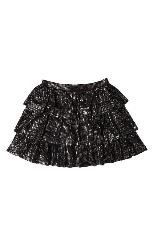 Shop Mia New York Kids' Metallic Tiered Skirt In Black